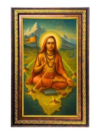 Adhi Shankarcharya Digital Golden Balck Color Photo Frame | Hindu Religious Wall Decor | 18x24 Inches - Inspirational Wall Art For Office, Home Decor - Ideal Spiritual Gift (F16940)