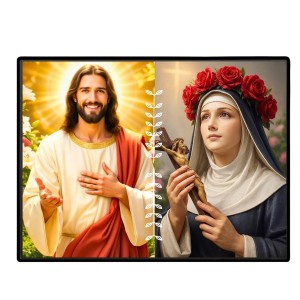 Jesus Christ-St. Therese Of Lisieux Laminated Photo - 7x9 Inches, Divine Blessings For Home & Office And Temple Decoration (F16246) Jesus Christ-St. Therese Of Lisieux Laminated Photo - 7x9 Inches, Divine Blessings For Home & Office And Temple Decoration (F16246)