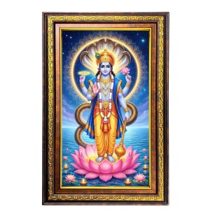 Lord Vishnu Digital Golden Balck Color Photo Frame | Hindu Religious Wall Decor | 16x22 Inches - Inspirational Wall Art For Office, Home Decor - Ideal Spiritual Gift (F16519) Lord Vishnu Digital Golden Balck Color Photo Frame | Hindu Religious Wall Decor | 16x22 Inches - Inspirational Wall Art For Office, Home Decor - Ideal Spiritual Gift (F16519)