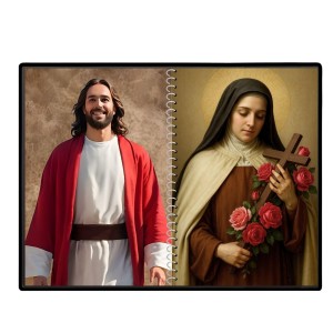Jesus Christ-St. Therese Of Lisieux Laminated Photo - 7x9 Inches, Divine Blessings For Home & Office And Temple Decoration (F16408)