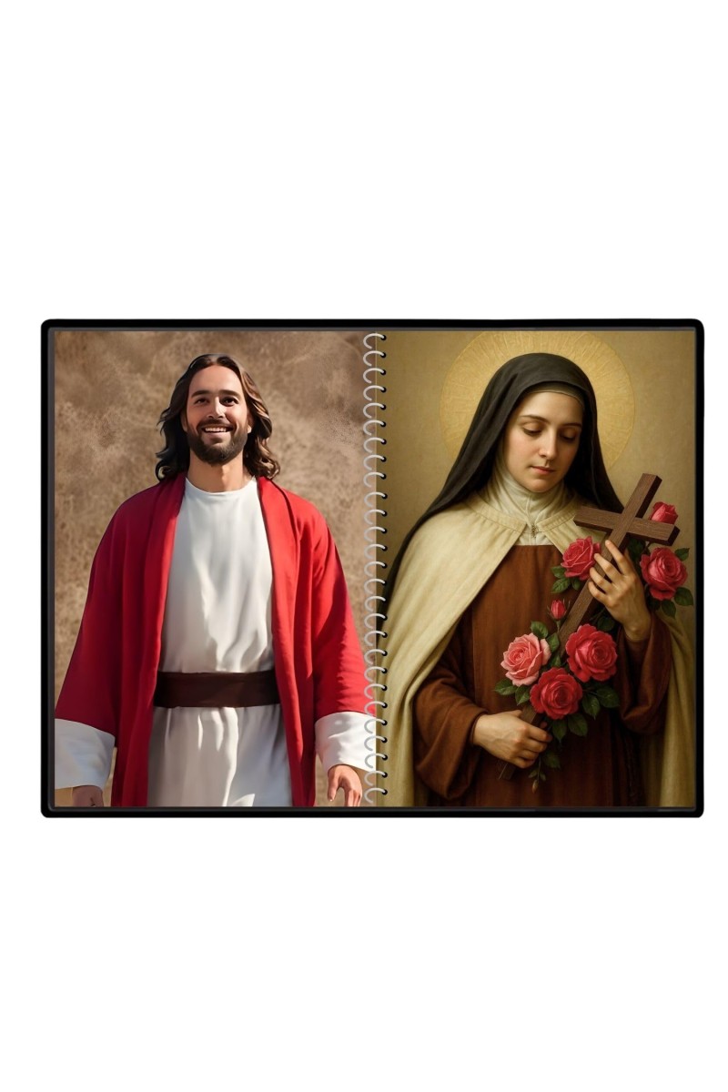 Jesus Christ-St. Therese Of Lisieux Laminated Photo - 7x9 Inches, Divine Blessings For Home & Office And Temple Decoration (F16408)