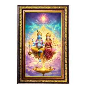 Lord Vishnu Lakshmi Digital Golden Balck Color Photo Frame | Hindu Religious Wall Decor | 16x22 Inches - Inspirational Wall Art For Office, Home Decor - Ideal Spiritual Gift (F16716) Lord Vishnu Lakshmi Digital Golden Balck Color Photo Frame | Hindu Religious Wall Decor | 16x22 Inches - Inspirational Wall Art For Office, Home Decor - Ideal Spiritual Gift (F16716)