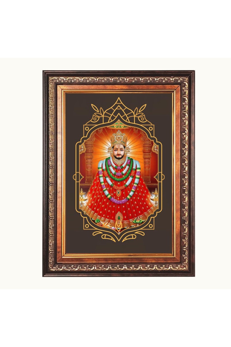 Sri Khatu Shyam Color Photo 14x18 Inch - Vibrant Religious Wall Art for Home or Office Decor.
