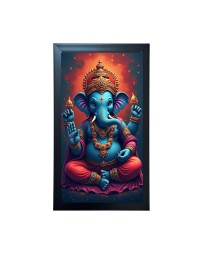 Hitech Sales Lord Ganeshji, Ganpati Bappa Murti Religious Art Photo Frame – Acrylic Wall Decor for Home, Office & Temple (39.5 x 24.3 cm)