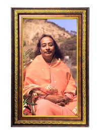 Paramahamsa Yogananda Digital Golden Balck Color Photo Frame | Hindu Religious Wall Decor | 12x18 Inches - Inspirational Wall Art For Office, Home Decor - Ideal Spiritual Gift (F16624)