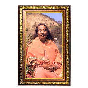 Paramahamsa Yogananda Digital Golden Balck Color Photo Frame | Hindu Religious Wall Decor | 12x18 Inches - Inspirational Wall Art For Office, Home Decor - Ideal Spiritual Gift (F16624)