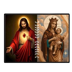 Jesus Lady Of FatimaLaminated Photo - 9x11 Inches, Divine Blessings For Home & Office And Temple Decoration (F16227)