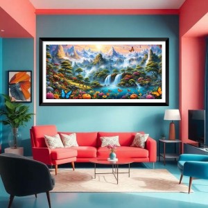 Nature Landscape Floating Frame Scenery Digital Print - (I5738) - 24x36 inch Modern Nature Wall Art for Living Room, Bedroom, Office, Hotels, Drawing Room Nature Landscape Floating Frame Scenery Digital Print - (I5738) - 24x36 inch Modern Nature Wall Art for Living Room, Bedroom, Office, Hotels, Drawing Room