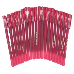 Kundan Df Pen | Ball Pen Box Pack | Slim & Red Color Body Pens Easy to hold | Pack of 1, P-20, INK Colour - Red | Smooth Writing use for Study, Office Work Kundan Df Pen | Ball Pen Box Pack | Slim & Red Color Body Pens Easy to hold | Pack of 1, P-20, INK Colour - Red | Smooth Writing use for Study, Office Work