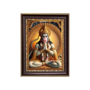 Sri Hanuman Digital Print Photo 8.7x10.7 inches - Vibrant Religious Wall Art for Home or Office Decor.