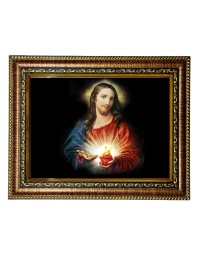 HiTech SalesSacred Heart of Jesus photo frame deity wall art sacred heart image icon religious deity for Office, Wall/Table, Study room & living room, gifts | PVC Frame & Front Face - Glass (12 x 10)