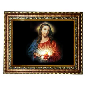 HiTech SalesSacred Heart of Jesus photo frame deity wall art sacred heart image icon religious deity for Office, Wall/Table, Study room & living room, gifts | PVC Frame & Front Face - Glass (12 x 10) HiTech SalesSacred Heart of Jesus photo frame deity wall art sacred heart image icon religious deity for Office, Wall/Table, Study room & living room, gifts | PVC Frame & Front Face - Glass (12 x 10)