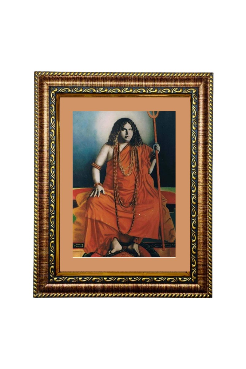 HiTech Sales Swami Pranabananda picture frame photo for puja wall art portrait image spiritual framed for Office, Wall/Table, Study room & living room, gifts | PVC Frame & Front Face - Glass (8 x 10)