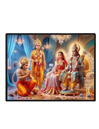 Lord RamSiya Laminated Photo - 5x7 Inches, Divine Blessings For Home & Office And Temple Decoration (F16094)