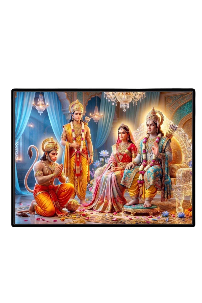 Lord RamSiya Laminated Photo - 5x7 Inches, Divine Blessings For Home & Office And Temple Decoration (F16094)