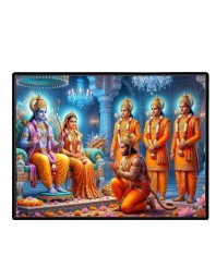 Lord RamSiya Laminated Photo - 7x9 Inches, Divine Blessings For Home & Office And Temple Decoration (F16077)