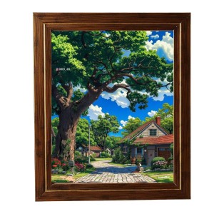 Hitech Sales Nature Scenery Photo Frame for Kids Room, Bedroom, Living Room (Wall and Tabletop, Rectangular, Printed Photo, 12 x 14 inches Frame, Brown)