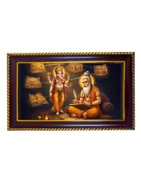 Lord Ganesh Photo Frame 10x6 Inch | Glossy Maroon Polystyrene Frame | Divine Wall & Table Decor | Temple Decoration & Gift Item (Pack Of 1) (F20478)