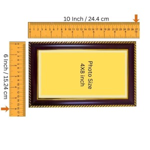 Krishna-RadhaRam Photo Frame 8x4 Inch | Glossy Maroon Polystyrene Frame | Divine Wall & Table Decor | Temple Decoration & Gift Item (Pack Of 1) (F21077)