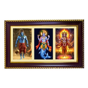 Brahma-Vishnu-Mahesha Photo Frame 8x4 Inch | Glossy Maroon Polystyrene Frame | Divine Wall & Table Decor | Temple Decoration & Gift Item (Pack Of 1) (F20884) Brahma-Vishnu-Mahesha Photo Frame 8x4 Inch | Glossy Maroon Polystyrene Frame | Divine Wall & Table Decor | Temple Decoration & Gift Item (Pack Of 1) (F20884)