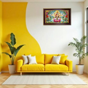 Mata Saraswati Photo Frame 8x4 Inch | Glossy Maroon Polystyrene Frame | Divine Wall & Table Decor | Temple Decoration & Gift Item (Pack Of 1) (F20594)
