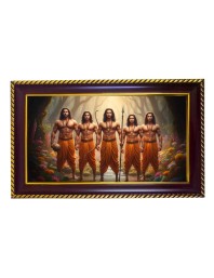 Pandu Putra Photo Frame 8x4 Inch | Glossy Maroon Polystyrene Frame | Divine Wall & Table Decor | Temple Decoration & Gift Item (Pack Of 1) (F20523)