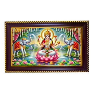 Mata Saraswati Photo Frame 8x4 Inch | Glossy Maroon Polystyrene Frame | Divine Wall & Table Decor | Temple Decoration & Gift Item (Pack Of 1) (F20594)
