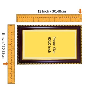 Shiva-Ganesha-Nandi Photo Frame 8x4 Inch | Glossy Maroon Polystyrene Frame | Divine Wall & Table Decor | Temple Decoration & Gift Item (Pack Of 1) (F20841)