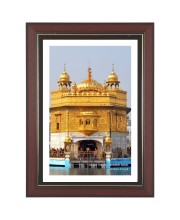 Golden Temple Photo - Brown Color Frame, 10x14 Inch | Premium Quality Print |  Perfect for Home and Office Wall Decoration