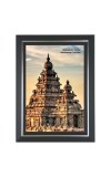 Mahabalipuram Temple Photo - Brown Color Frame, 10x14 Inch | Premium Quality Print |  Perfect for Home and Office Wall Decoration