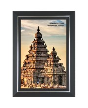 Mahabalipuram Temple Photo - Brown Color Frame, 10x14 Inch | Premium Quality Print |  Perfect for Home and Office Wall Decoration