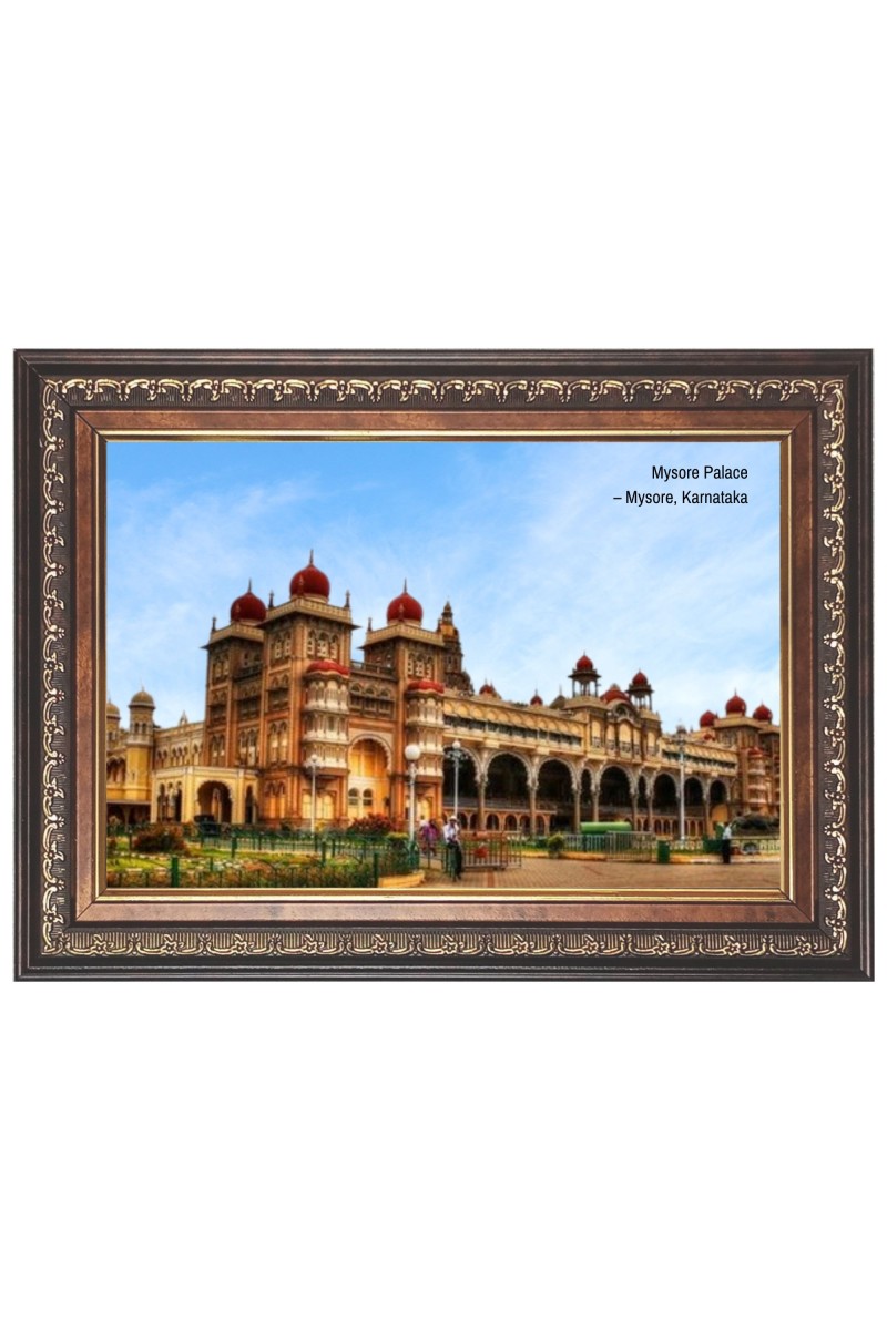 Mysore Palace Photo  Photo - Brown Color Frame, 10x14 Inch | Premium Quality Print |  Perfect for Home and Office Wall Decoration