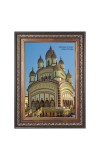 Dakshineswar Kali Temple Photo - Brown Color Frame, 10x14 Inch | Premium Quality Print |  Perfect for Home and Office Wall Decoration