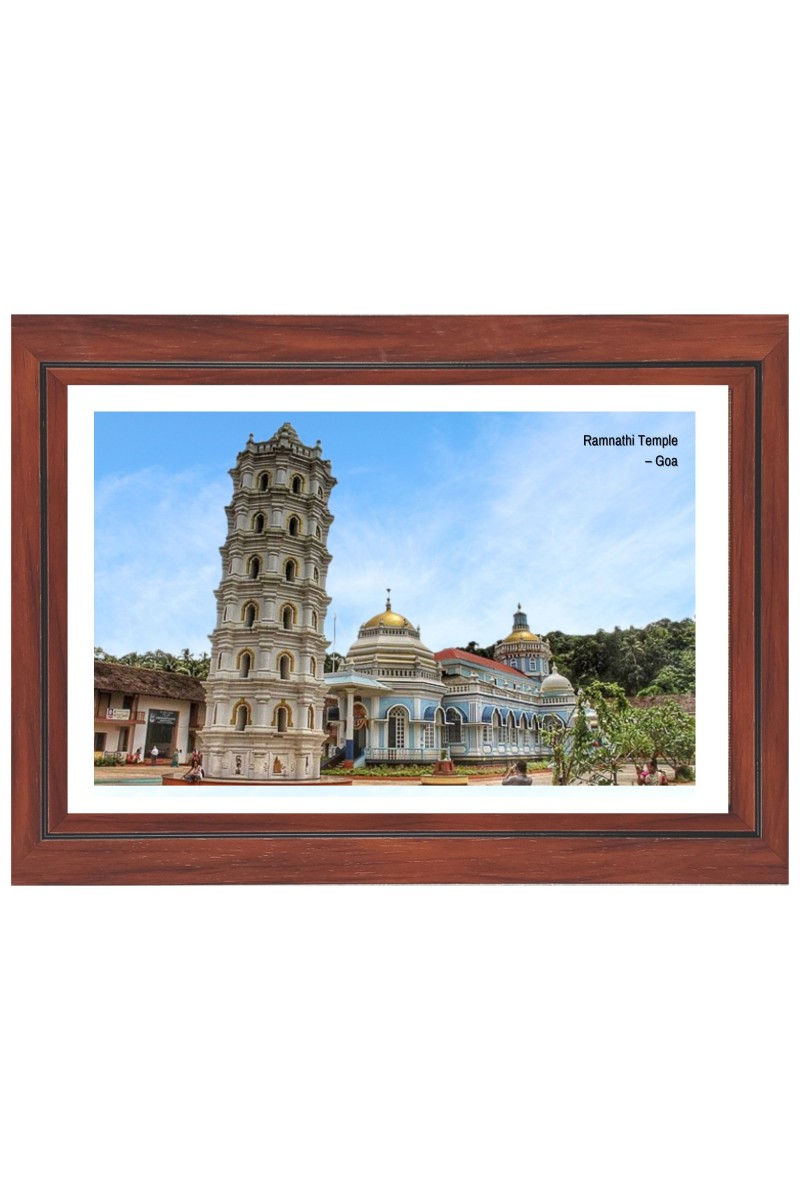 Ramnathi Temple Photo - Brown Color Frame, 10x14 Inch | Premium Quality Print |  Perfect for Home and Office Wall Decoration