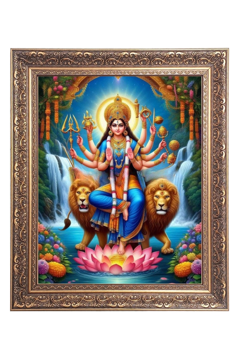 Jai Mata Di Big Photo Frame - 10x14 Inches for Home ,Temple &  Office Decoration