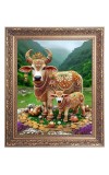 Kamdhenu Cow Big Photo Frame - 10x14 Inches for Home ,Temple &  Office Decoration