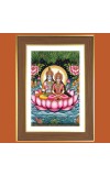 Lakshmi Narayana Photo Frame  10x14 Inches-Brown Wooden Frame for Home , Office & Temple Decoration and Gifting