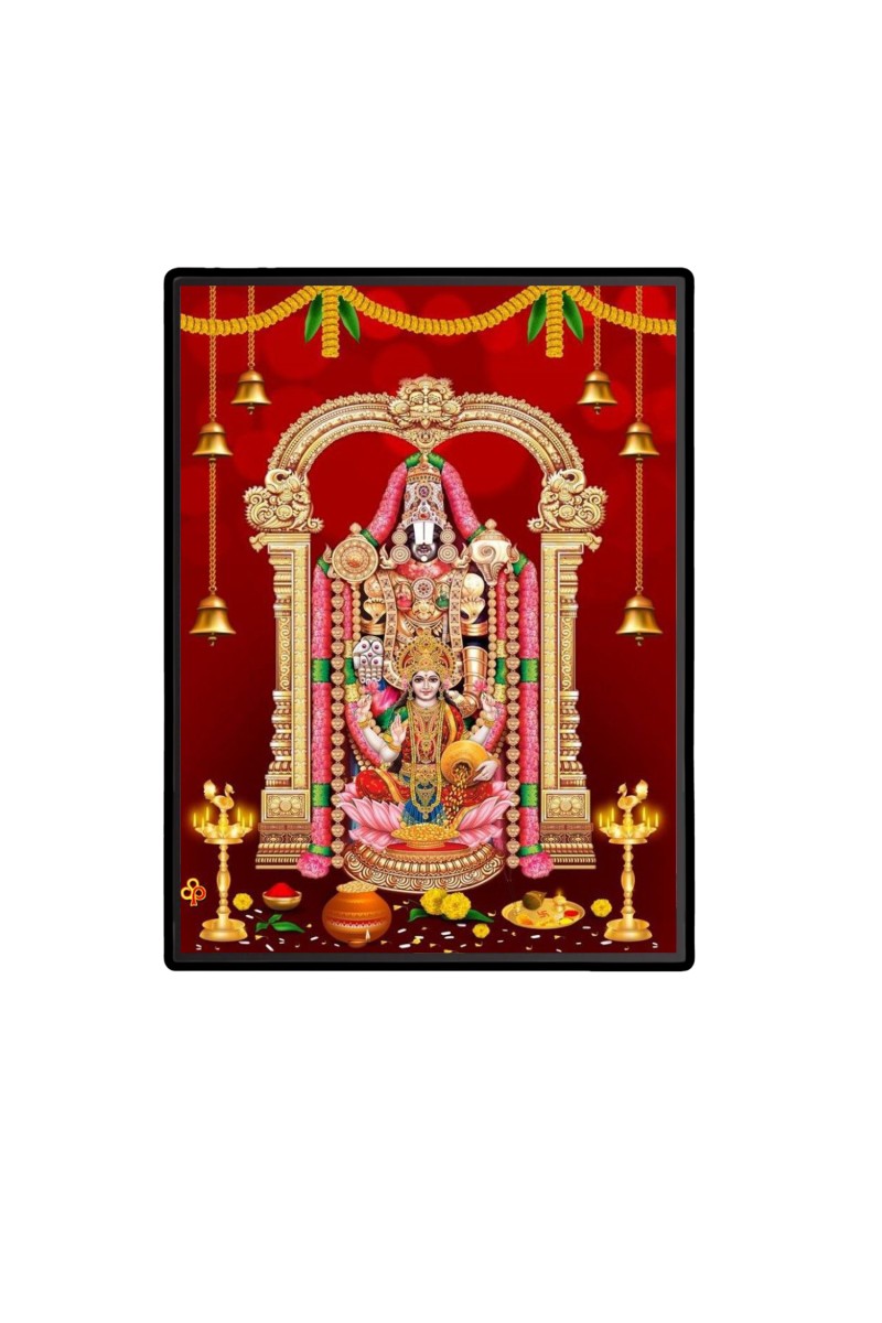 Lord Tirupati Balaji Laminated Photo  - 5x7 Inches, Divine Blessings for Home & Office and Temple Decoration