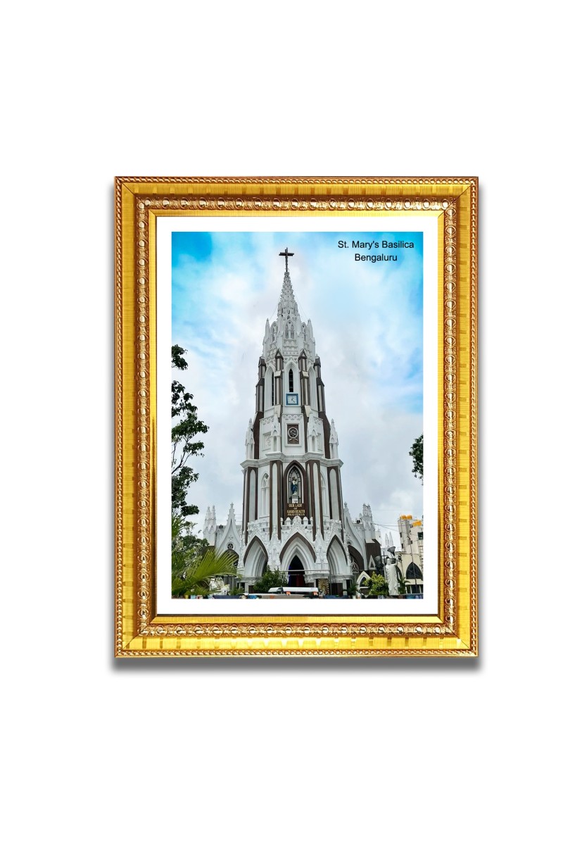 St. Mary Church Church Photo Frame, 10x14 Inches Beautiful Elegant Framed Wall Art of Iconic Cathedral