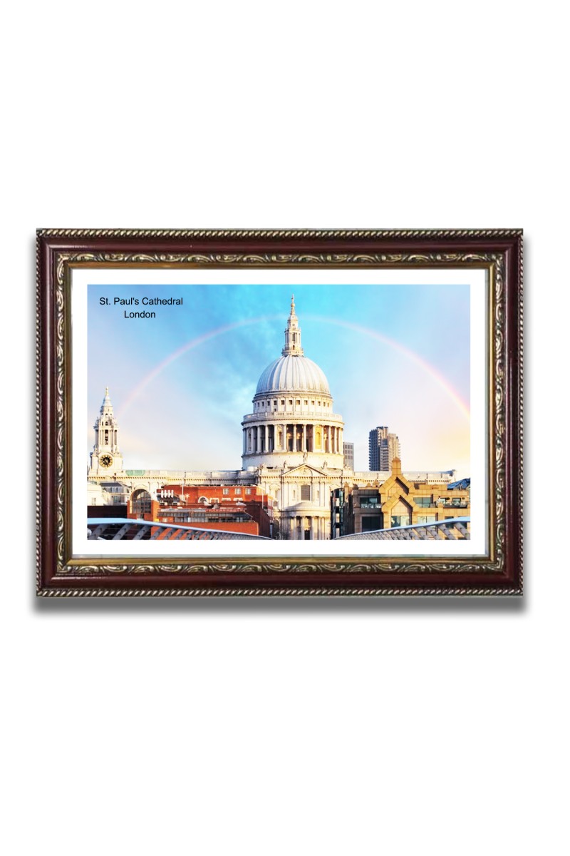 St. Paul Church Church Photo Frame, 10x14 Inches Beautiful Elegant Framed Wall Art of Iconic Cathedral