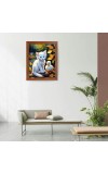 AI Funny AI Funny Cute Cat  Art Picture for Kids Art Picture for Kids - 10x14 inches, Brown Color - Perfect Wall Decor for Children's Room