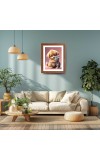 AI Funny AI Funny Cute Dog & Cat  Art Picture for Kids Art Picture for Kids - 10x14 inches, Brown Color - Perfect Wall Decor for Children's Room