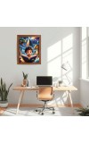 AI Funny AI Funny Kid with Dinosaur Art Picture for Kids Art Picture for Kids - 10x14 inches, Brown Color - Perfect Wall Decor for Children's Room