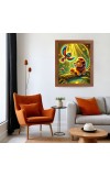 AI Funny AI Funny Lion with Bird Art Picture for Kids Art Picture for Kids - 10x14 inches, Brown Color - Perfect Wall Decor for Children's Room