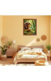 AI Funny AI Funny Lion with bird Art Picture for Kids Art Picture for Kids - 10x14 inches, Brown Color - Perfect Wall Decor for Children's Room