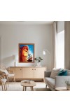 AI Funny AI Funny Lion the king  Art Picture for Kids Art Picture for Kids - 10x14 inches, Brown Color - Perfect Wall Decor for Children's Room