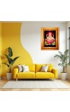 Lord Ganesha Golden Designer Photo Frame | 10x14 Inch Religious Wall Hanging Frame for Home & Office Decoration | Hindu Deity Spiritual Gift Item