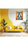 Har har mahadev Golden Designer Photo Frame | 10x14 Inch Religious Wall Hanging Frame for Home & Office Decoration | Hindu Deity Spiritual Gift Item