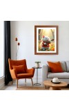 AI Funny AI Funny Cute Cat  Art Picture for Kids Art Picture for Kids - 10x14 inches, Brown Color - Perfect Wall Decor for Children's Room