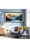 Nature Landscape Floating Frame Scenery Digital Print - 12x24 inch Modern Nature Wall Art for Living Room, Bedroom, Office, Hotels, Drawing Room